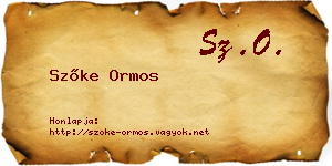 Szőke Ormos névjegykártya