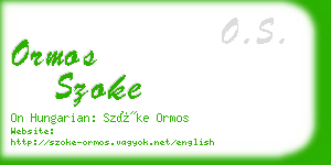 ormos szoke business card